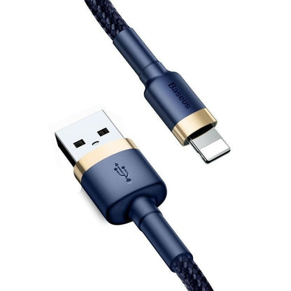USB-A - Lightning Baseus Cafule adat- és töltőkábel, 18W, 2m, sötétkék CALKLF-CV3