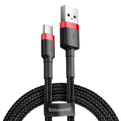 USB-A - USB-C Baseus Cafule adat- és töltőkábel, 18W, 3m, Piros CATKLF-U91
