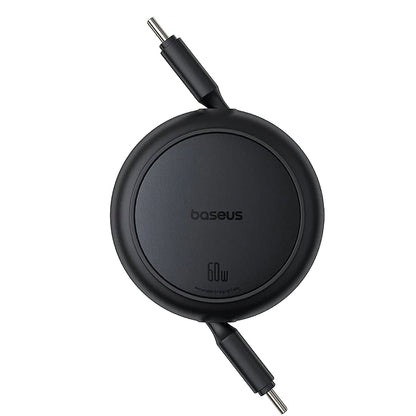 USB-C - USB-C Baseus Free2Pull Mini Retractable adat- és töltőkábel, 60W, 1m, Fekete P10364500111-01
