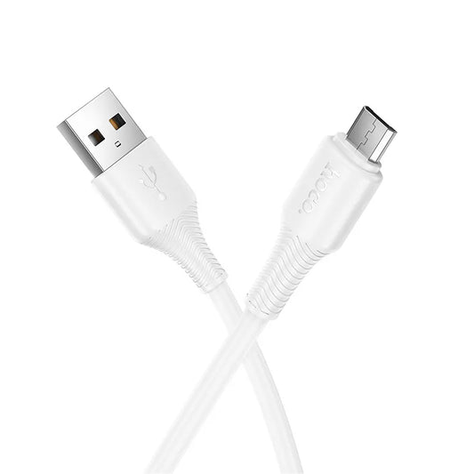 USB-A - microUSB HOCO X120 adat- és töltőkábel, 18W, 1m, Fehér