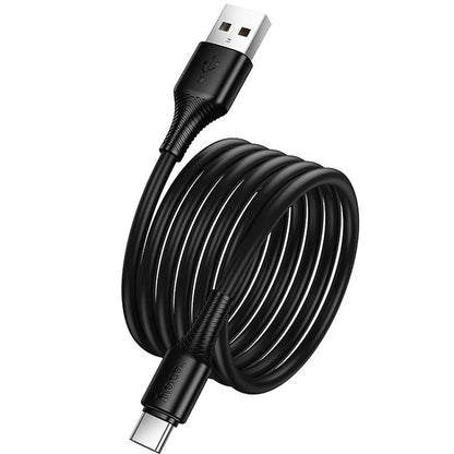 USB-A - USB-C HOCO X120 adat- és töltőkábel, 60W, 1m, Fekete
