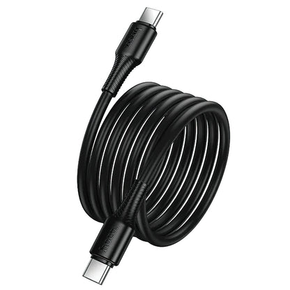 USB-C - USB-C HOCO X120 adat- és töltőkábel, 60W, 1m, Fekete