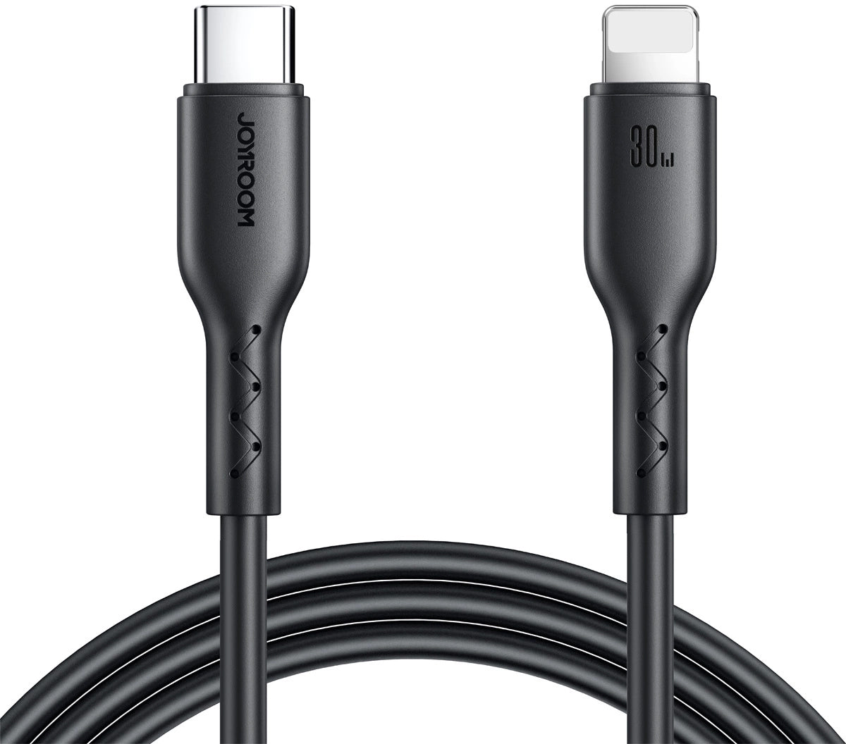 USB-C - Lightning Joyroom SA26-CL3 adat- és töltőkábel, 30W, 1m, Fekete
