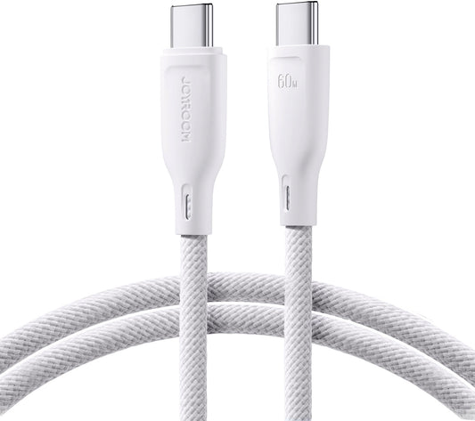 USB-C - USB-C Joyroom Multi-Color S-A34 adat- és töltőkábel, 60W, 1m, Fehér
