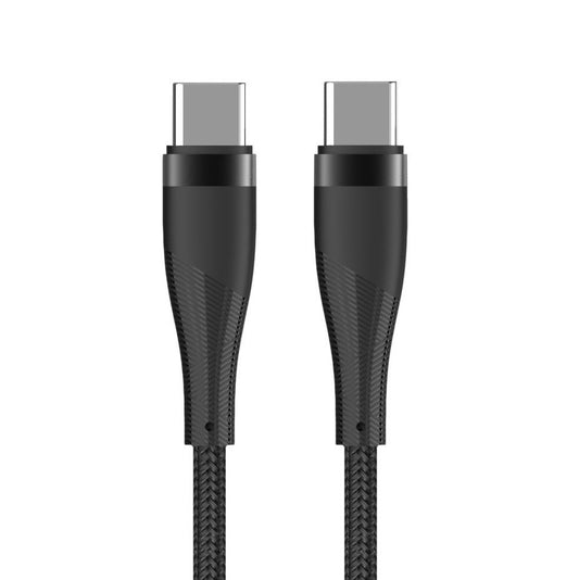 USB-C - USB-C adat- és töltőkábel MaXlife MXUC-08, 60W, 1m, Fekete
