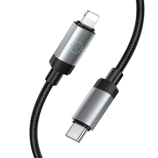 USB-C - Lightning adat- és töltőkábel HOCO X117, 27W, 1m, fekete