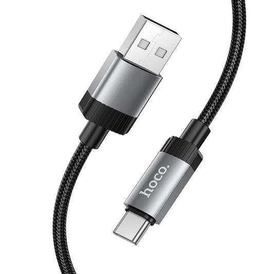 USB-A - USB-C HOCO X117 adat- és töltőkábel, 60W, 1m, Fekete