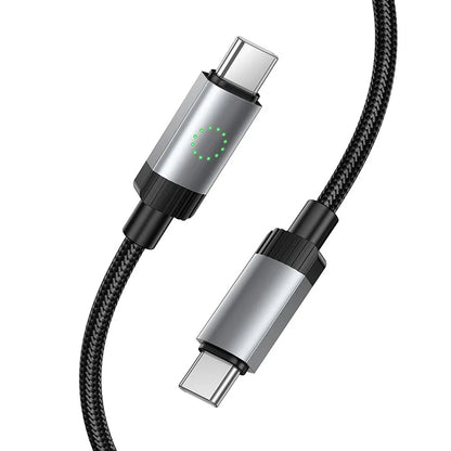 USB-C - USB-C HOCO X117 adat- és töltőkábel, 60W, 1m, Fekete