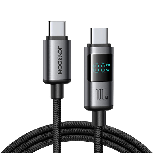 USB-C - USB-C adat- és töltőkábel Joyroom S-A16 Pro Prism Display, 100W, 1.2m, Fekete