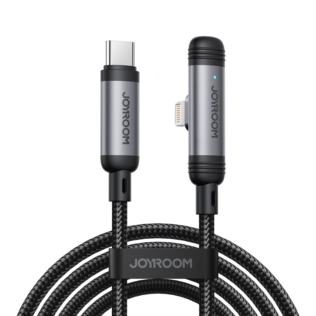 USB-C - Lightning Joyroom S-A56 EnjoyX Angled adat- és töltőkábel, 30W, 1.2m, Fekete