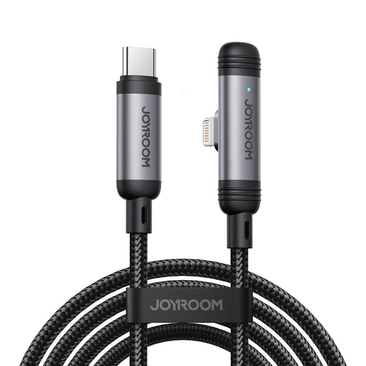 USB-C - Lightning Joyroom S-A56 EnjoyX Angled adat- és töltőkábel, 30W, 1.2m, Fekete