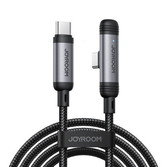 USB-C - USB-C adat- és töltőkábel Joyroom S-A56 EnjoyX Angled, 60W, 1.2m, Fekete