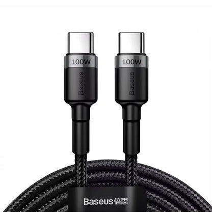 USB-C - USB-C Baseus Cafule adat- és töltőkábel, 100W, 2m, Szürke CATKLF-BLG1