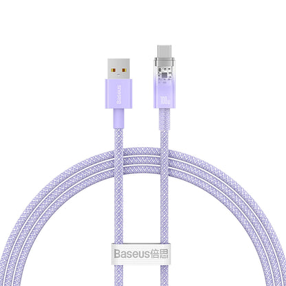 USB-A - USB-C Baseus Explorer adat- és töltőkábel, 100W, 1m, Lila CATS010405