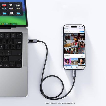 USB-C - USB-C adat- és töltőkábel UGREEN L509, 100W, 0,5m, szürke