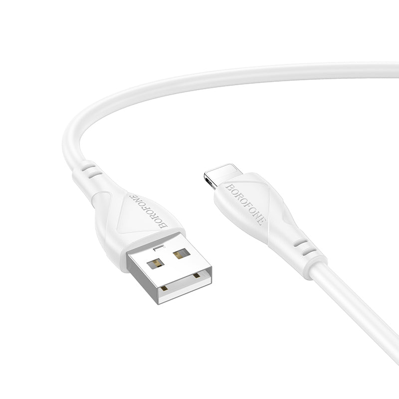 USB-A - Lightning Borofone BX121 Energy adat- és töltőkábel, 18W, 1m, Fehér