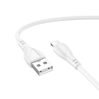 USB-A - Lightning Borofone BX121 Energy adat- és töltőkábel, 18W, 1m, Fehér