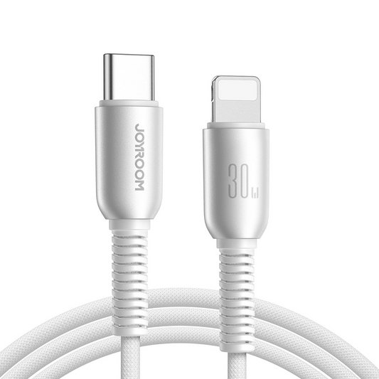USB-C - Lightning Joyroom S-A51 adat- és töltőkábel, 30W, 1.2m, szürke