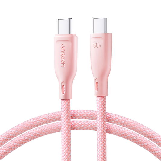 USB-C - USB-C adat- és töltőkábel Joyroom S-A34, 60W, 1m, Rózsaszín