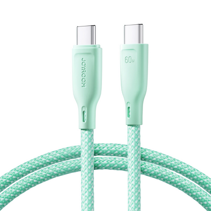 USB-C - USB-C adat- és töltőkábel Joyroom S-A34, 60W, 1m, Zöld