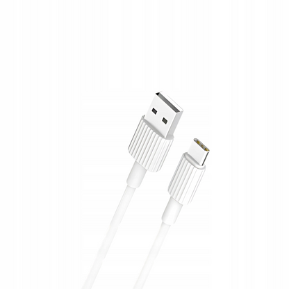 USB-A - USB-C adat- és töltőkábel XO Design NB156, 60W, 1m, Fehér
