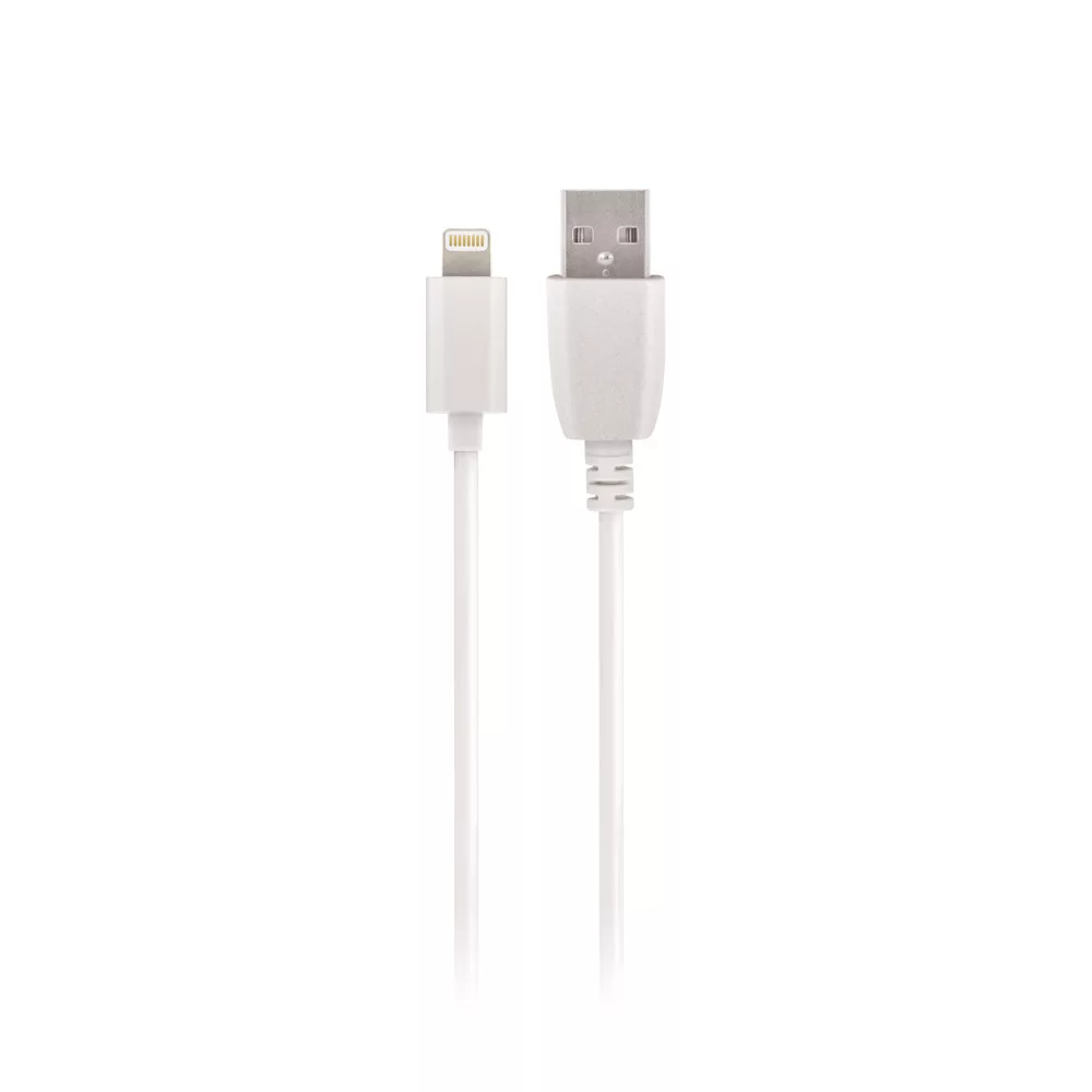 USB-A - Lightning MaXlife adat- és töltőkábel, 5W, 1m, Fehér