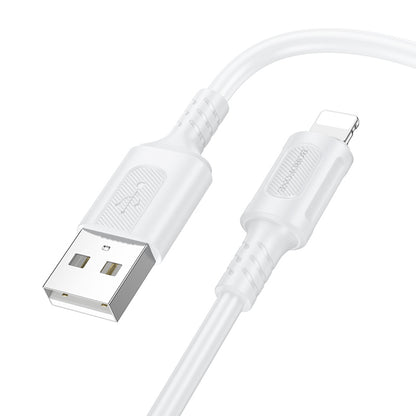 USB-A - Lightning Borofone BX111 Feliz adat- és töltőkábel, 18W, 1m, Fehér