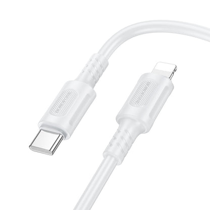 USB-C - Lightning Borofone BX111 Feliz adat- és töltőkábel, 27W, 1m, Fehér