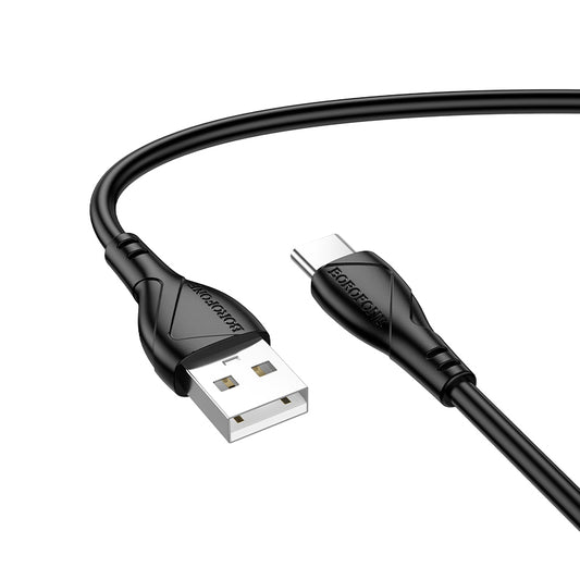 USB-A - USB-C Borofone BX121 Energy adat- és töltőkábel, 18W, 1m, Fekete