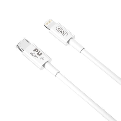 USB-C - Lightning XO Design NB-Q189A adat- és töltőkábel, 20W, 1m, Fehér