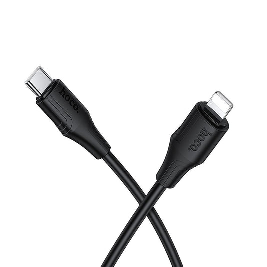 USB-C - Lightning HOCO X124 adat- és töltőkábel, 27W, 1m, Fekete