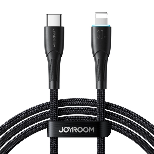 USB-C - Lightning Joyroom S-A32 adat- és töltőkábel, 30W, 1m, Fekete