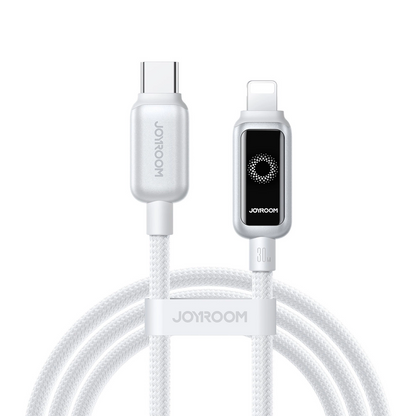 USB-C - Lightning Joyroom S-A55 StarFlight Display adat- és töltőkábel, 30W, 1.2m, Fehér