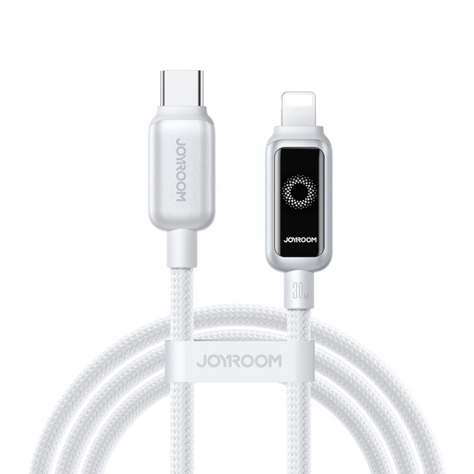 USB-C - Lightning Joyroom S-A55 StarFlight Display adat- és töltőkábel, 30W, 1.2m, Fehér