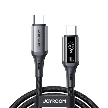 USB-C - USB-C adat- és töltőkábel Joyroom S-A60 StarTalk, 100W, 1.2m, Fekete