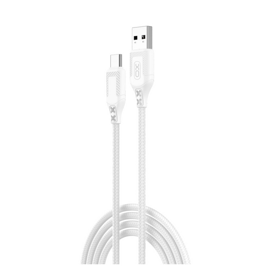 USB-A - USB-C XO Design NB235 adat- és töltőkábel, 18W, 1m, Fehér
