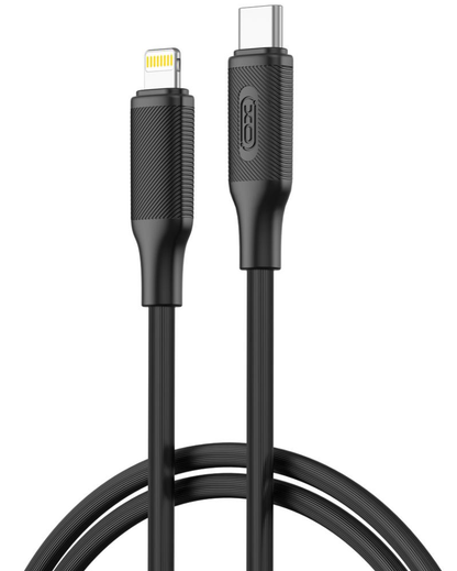USB-C - Lightning XO Design NB-Q265A adat- és töltőkábel, 27W, 1m, Fekete
