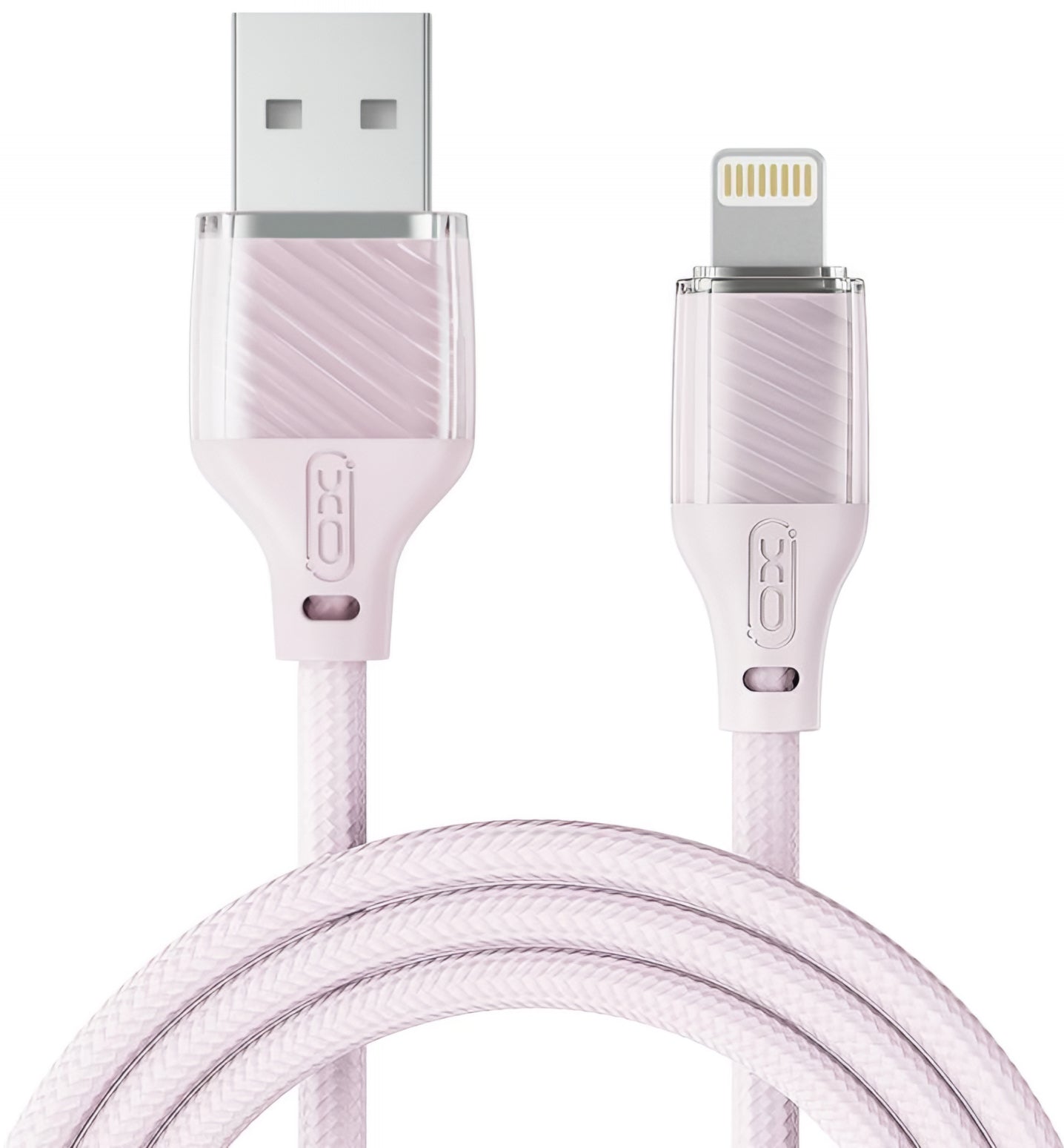 USB-A - Lightning XO Design NB291 adat- és töltőkábel, 18W, 1m, Rózsaszín