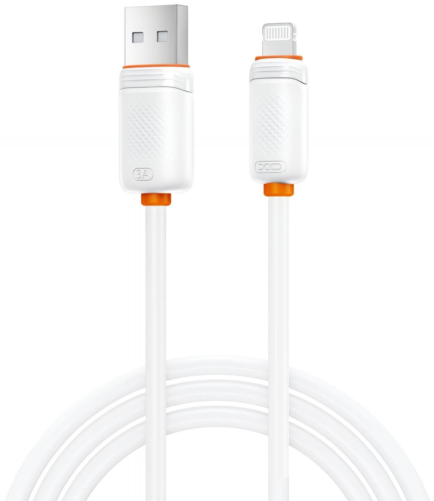 USB-A - Lightning XO Design NB302 adat- és töltőkábel, 18W, 1m, Fehér