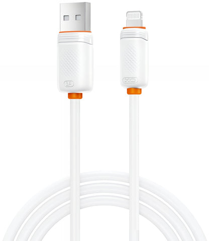 USB-A - Lightning XO Design NB302 adat- és töltőkábel, 18W, 1m, Fehér