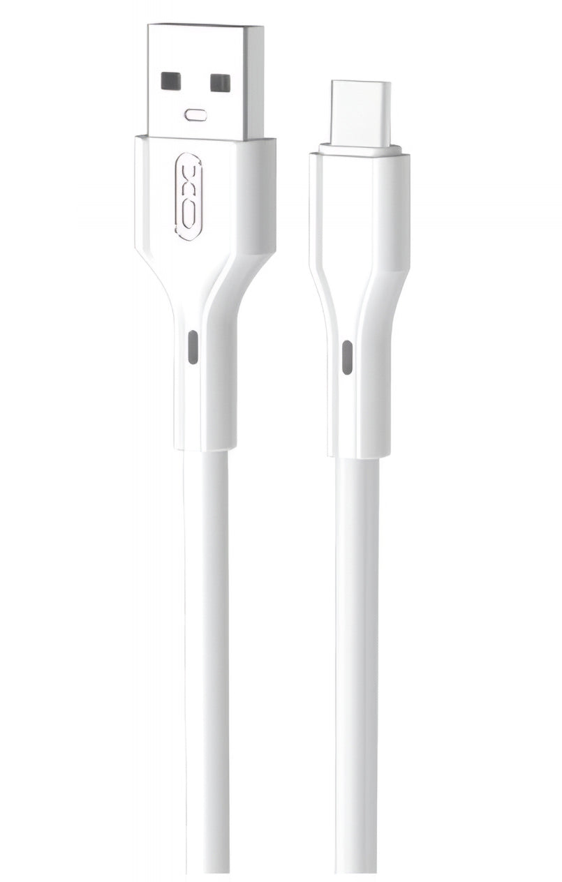 USB-A - USB-C adat- és töltőkábel XO Design NB230, 18W, 1m, Fehér