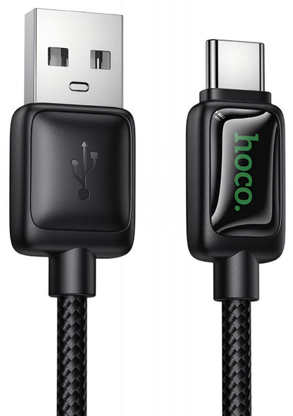USB-A - USB-C HOCO U146 adat- és töltőkábel, 36W, 1.2m, Fekete