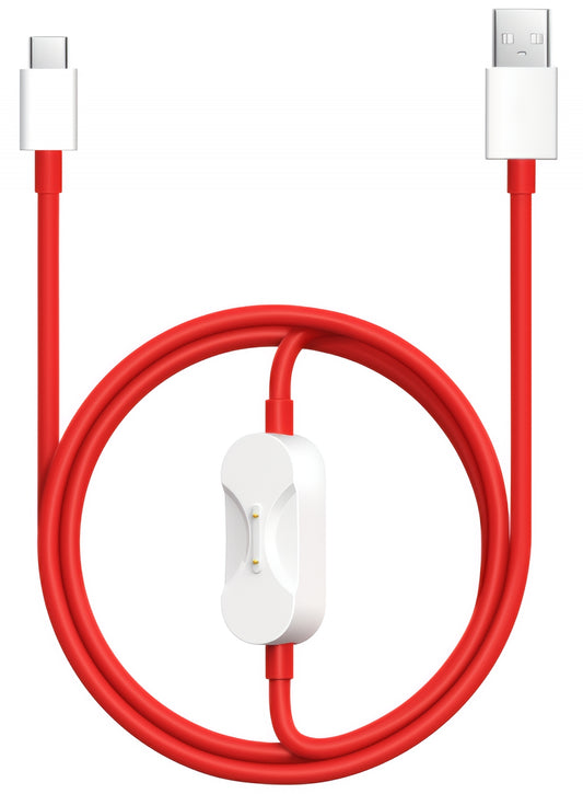 USB-A - USB-C / Pogo Pin OnePlus DL162 adat- és töltőkábel, 80W, 1.2m, Piros 5461100665