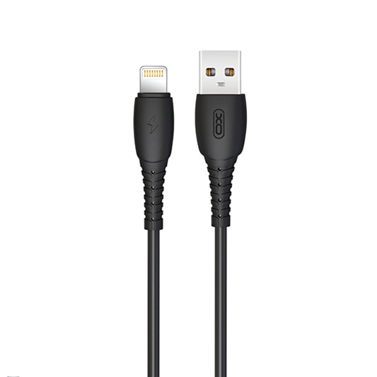USB-A - Lightning XO Design NB-P163 adat- és töltőkábel, 18W, 1m, Fekete