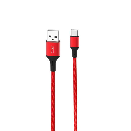 USB-A - USB-C adat- és töltőkábel XO Design NB143, 18W, 2m, Piros
