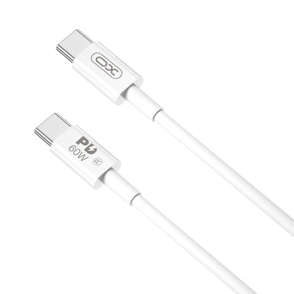 USB-C - USB-C adat- és töltőkábel XO Design NB-Q190B, 60W, 2m, Fehér