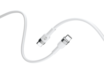 USB-C - USB-C Forever Flexible adat- és töltőkábel, 60W, 2m, Fehér