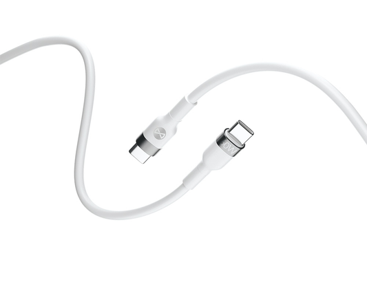 USB-C - USB-C Forever Flexible adat- és töltőkábel, 60W, 2m, Fehér