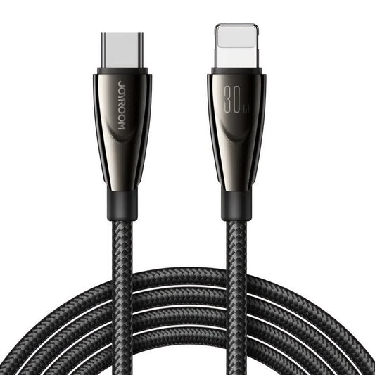 USB-C - Lightning Joyroom S-A31 adat- és töltőkábel, 30W, 1.2m, Fekete
