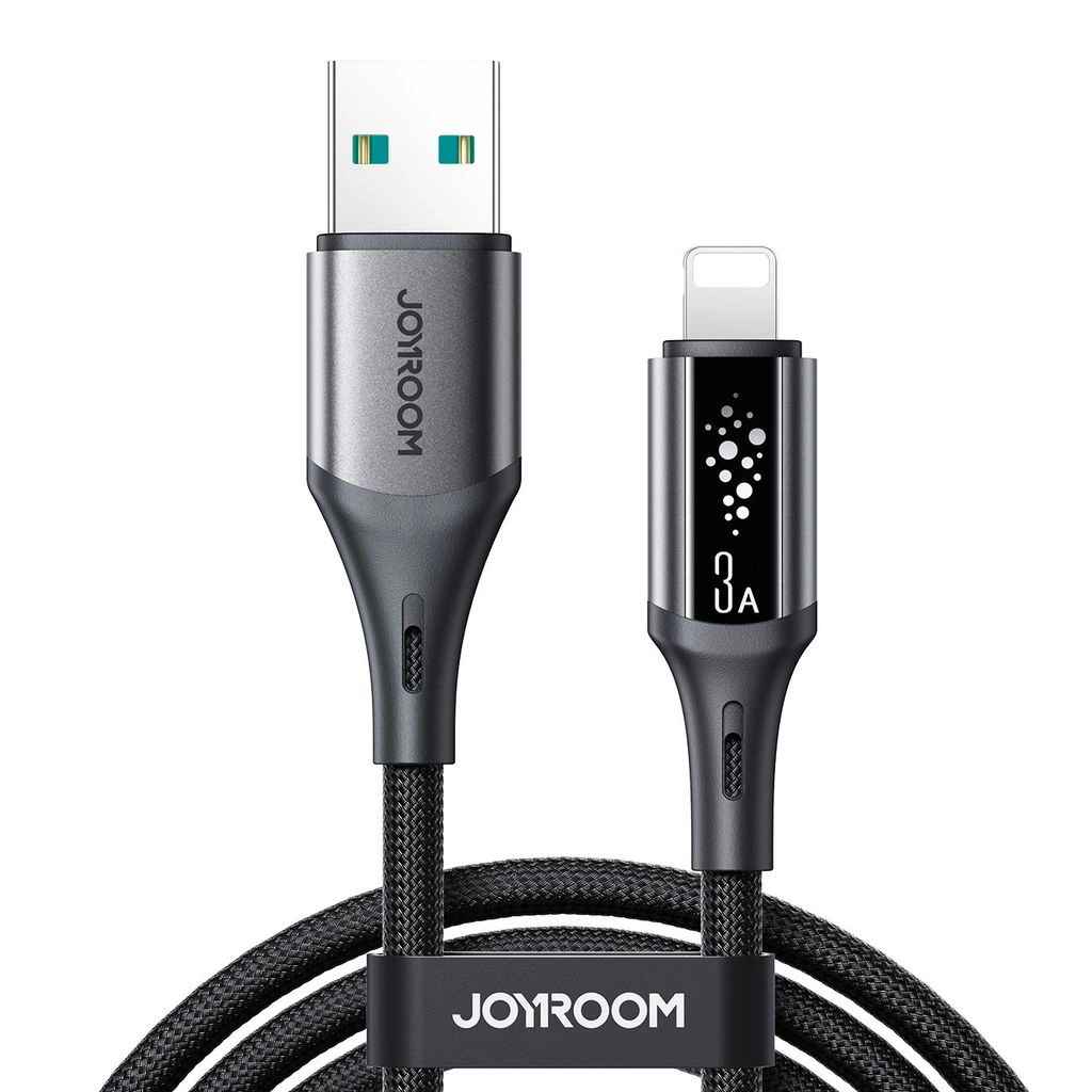 Adat- és Töltőkábel USB-A - Lightning Joyroom S-A60 StarTalk, 18W, 1.2m, Fekete